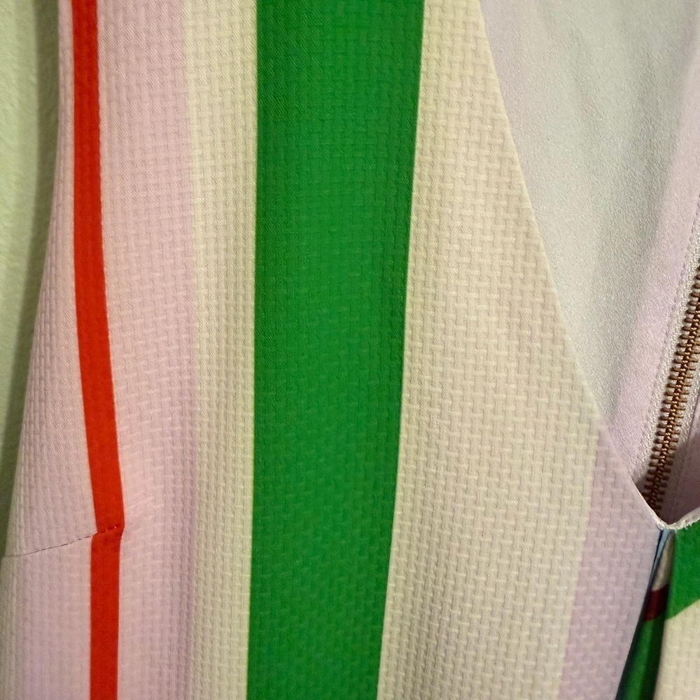 Ted Baker London Stripe Dress sleeveless Blush Pink Kelly Green Navy (US size 4) - Picture 7 of 12